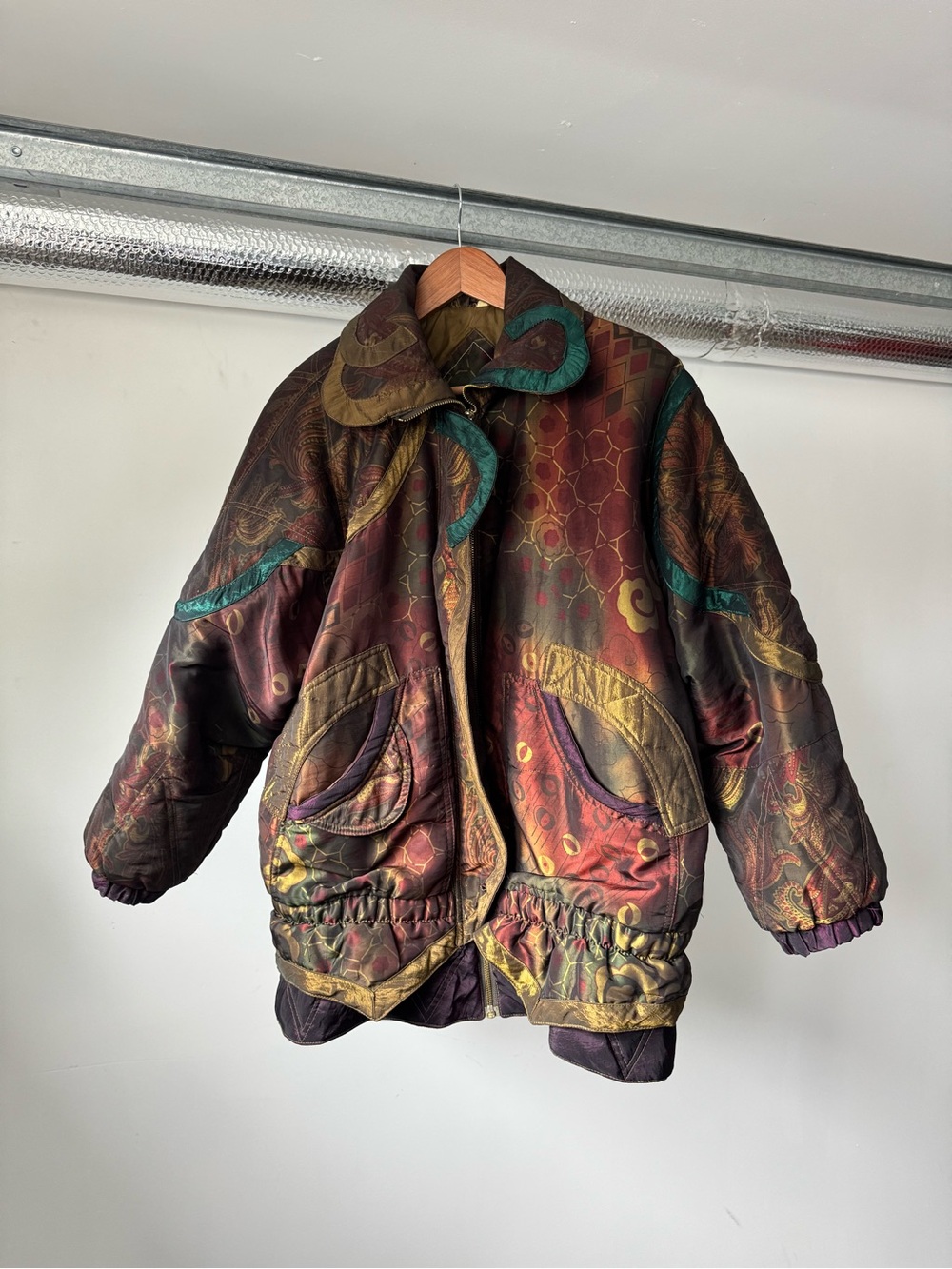 Vintage 80s Jewel Tone Festival Puffer Jacket